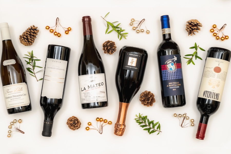 Selection of fine wines as gift ideas for wine lovers.