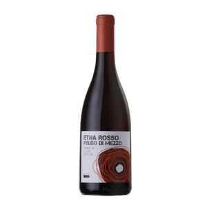 A deep ruby red Etna Rosso DOC Feudo di Mezzo wine by Massimo Lentsch, showcasing its elegance and complexity.