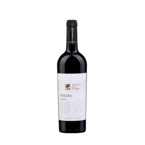 Bottle of Merlot DOC Enigma 2023 by Tenuta San Giorgio, a red wine with forest fruit and balsamic notes.